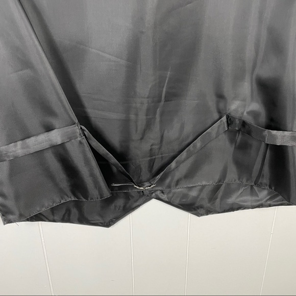 Pierre Cardin Black and Silver Paisley Print Formal Vest Large - Picture 5 of 7